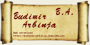 Budimir Arbinja vizit kartica